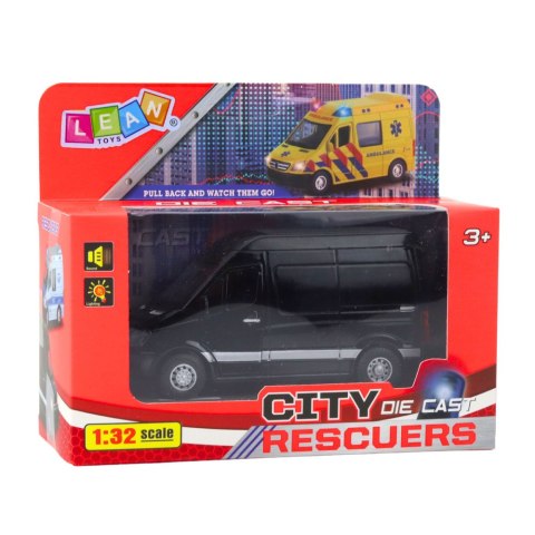 LEAN Toys Samochód Dostawczy Metalowy Dźwięki Czarny LEAN Toys Samochód Dostawczy Metalowy Dźwięki Czarny