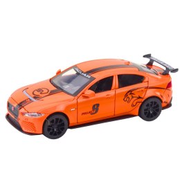 LEAN Toys Samochód Metalowy Jaguar Światła Dżwieki Pomarańczowy