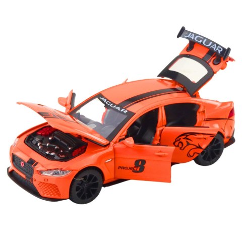 LEAN Toys Samochód Metalowy Jaguar Światła Dżwieki Pomarańczowy LEAN Toys Samochód Metalowy Jaguar Światła Dżwieki Pomarańczowy