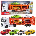 LEAN Toys Zestaw Ciężarówka Lora Laweta 4 Autka Otwierane Drzwi Światła Dźwięki