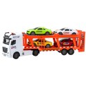 LEAN Toys Zestaw Ciężarówka Lora Laweta 4 Autka Otwierane Drzwi Światła Dźwięki