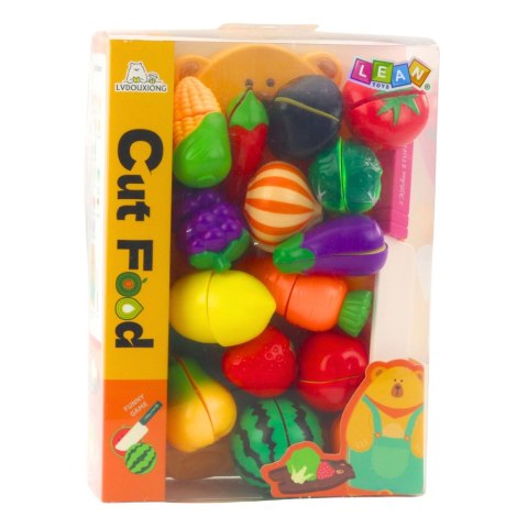 LEAN Toys Zestaw Do Krojenia Owoce Warzywa Deska Nóż Akcesoria Edukacyjne Dla Dzieci LEAN Toys Zestaw Do Krojenia Owoce Warzywa Deska Nóż Akcesoria Edukacyjne Dla Dzieci