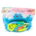 LEAN Toys Zestaw Do Łowienia Rybek Stolik Krab 10 Rybek Wędka Sitko Niebieski