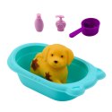 LEAN Toys Zestaw Lalka Piesek Wanna Kąpiel Akcesoria Interaktywne Dla Dziewczynek
