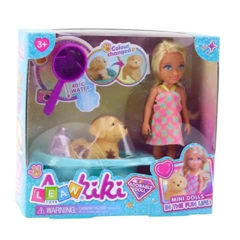 LEAN Toys Zestaw Lalka Piesek Wanna Kąpiel Akcesoria Interaktywne Dla Dziewczynek LEAN Toys Zestaw Lalka Piesek Wanna Kąpiel Akcesoria Interaktywne Dla Dziewczynek