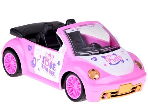 Autko dla lalki Różowy Samochód Cabrio z pilotem dla dziewczynek ZA5908 Autko dla lalki Różowy Samochód Cabrio z pilotem dla dziewczynek ZA5908