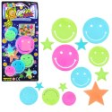 LEAN TOYS Naklejki Fluorescencyjne Świecące Na Ścianę Buźki Gwiazdki Kolorowe 10 el.