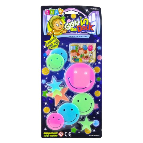 LEAN TOYS Naklejki Fluorescencyjne Świecące Na Ścianę Buźki Gwiazdki Kolorowe 10 el. LEAN TOYS Naklejki Fluorescencyjne Świecące Na Ścianę Buźki Gwiazdki Kolorowe 10 el.