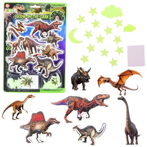 LEAN TOYS Naklejki Fluorescencyjne Świecące Na Ścianę Dinozaury Gwiazdki LEAN TOYS Naklejki Fluorescencyjne Świecące Na Ścianę Dinozaury Gwiazdki