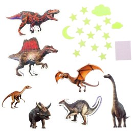 LEAN TOYS Naklejki Fluorescencyjne Świecące Na Ścianę Dinozaury Gwiazdki
