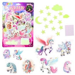LEAN TOYS Naklejki Fluorescencyjne Świecące Na Ścianę Jednorożce Gwiazdki