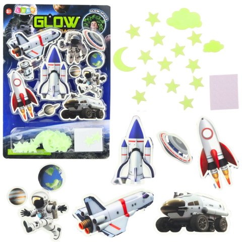 LEAN TOYS Naklejki Fluorescencyjne Świecące Na Ścianę Kosmos Statki Gwiazdki LEAN TOYS Naklejki Fluorescencyjne Świecące Na Ścianę Kosmos Statki Gwiazdki