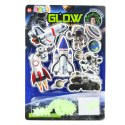 LEAN TOYS Naklejki Fluorescencyjne Świecące Na Ścianę Kosmos Statki Gwiazdki