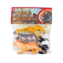LEAN TOYS Zestaw Figurki Dzikie Zwierzęta Safari Panda Żyrafa Lew Hipopotam 4 szt.