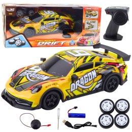 LEAN Toys Auto Sportowe Zdalnie Sterowane RC Podświetlana Karoseria Drift Żółty