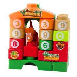 LEAN Toys Klocki Konstrukcyjne Edukacyjne W Plecaku Dinozaury Cyfry Litery 26 el.
