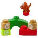 LEAN Toys Klocki Konstrukcyjne Edukacyjne W Plecaku Dinozaury Cyfry Litery 26 el.