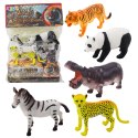LEAN Toys Zestaw Figurki Dzikie Zwierzęta Safari Tygrys Gepard Zebra Panda 5 szt.