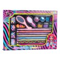 LEAN Toys Zestaw Piękności do Stylizacji Włosów Warkocze Koraliki Brokat Szczotka