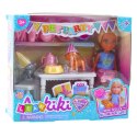 LEAN Toys Zestaw Urodzinowy Lalka Zwierzęta Pies Kot Stół Akcesoria