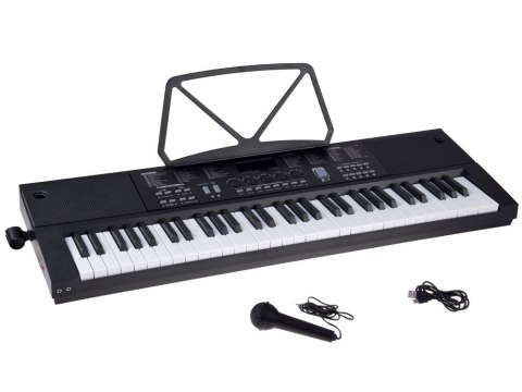 Organy KEYBOARD KLASYCZNY 61-klawiszy w dotyku jak drewno + mikrofon IN0184 Organy KEYBOARD KLASYCZNY 61-klawiszy w dotyku jak drewno + mikrofon IN0184