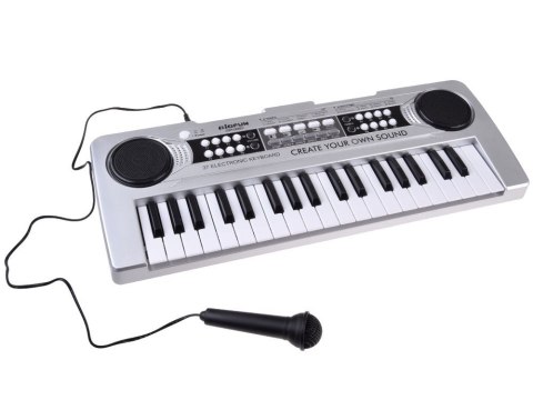 Organy mini KEYBOARD 37-klawiszy + mikrofon SREBRNY IN0183 Organy mini KEYBOARD 37-klawiszy + mikrofon SREBRNY IN0183