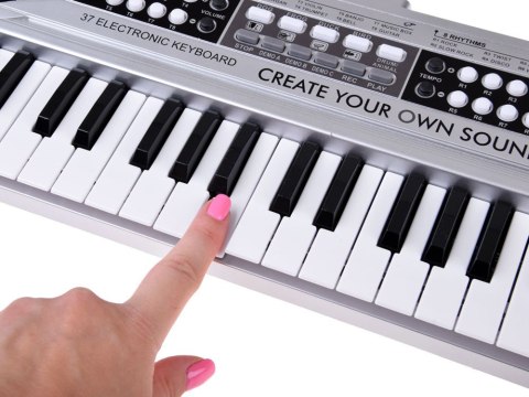 Organy mini KEYBOARD 37-klawiszy + mikrofon SREBRNY IN0183 Organy mini KEYBOARD 37-klawiszy + mikrofon SREBRNY IN0183