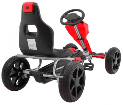 Gokart Grand Ride na pedały dla dzieci 3+ Czerwony + Koła EVA + Regulacja fotela + Hamulec ręczny Gokart Grand Ride na pedały dla dzieci 3+ Czerwony + Koła EVA + Regulacja fotela + Hamulec ręczny