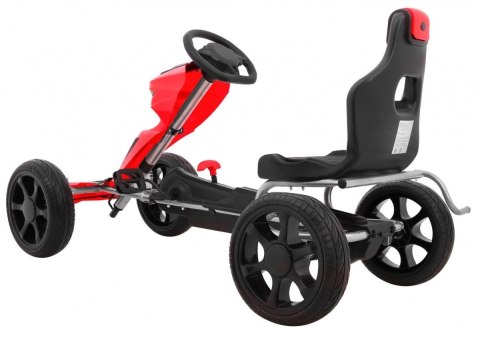 Gokart Grand Ride na pedały dla dzieci 3+ Czerwony + Koła EVA + Regulacja fotela + Hamulec ręczny Gokart Grand Ride na pedały dla dzieci 3+ Czerwony + Koła EVA + Regulacja fotela + Hamulec ręczny