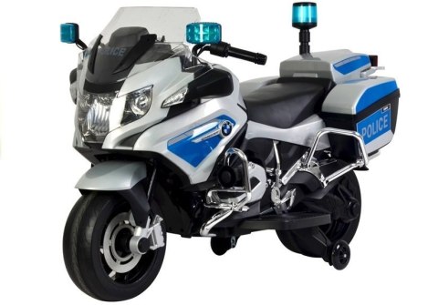 LEAN CARS Motor na Akumulator BMW R1200 Policja Srebrny LEAN CARS Motor na Akumulator BMW R1200 Policja Srebrny