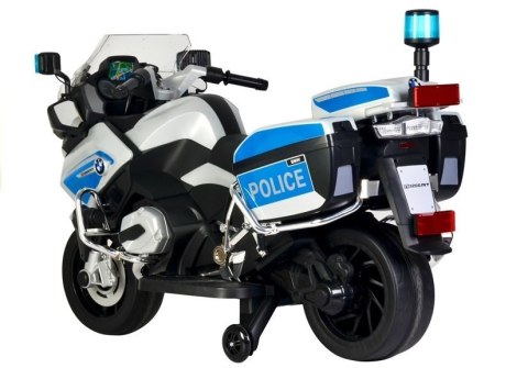 LEAN CARS Motor na Akumulator BMW R1200 Policja Srebrny LEAN CARS Motor na Akumulator BMW R1200 Policja Srebrny