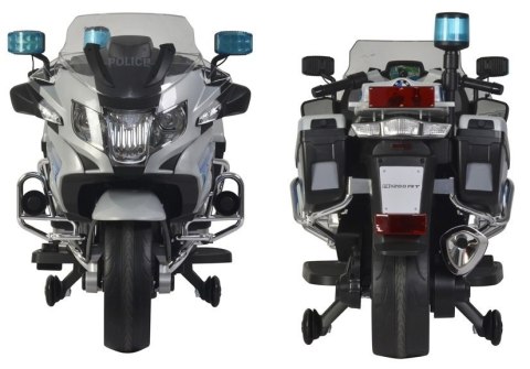LEAN CARS Motor na Akumulator BMW R1200 Policja Srebrny LEAN CARS Motor na Akumulator BMW R1200 Policja Srebrny