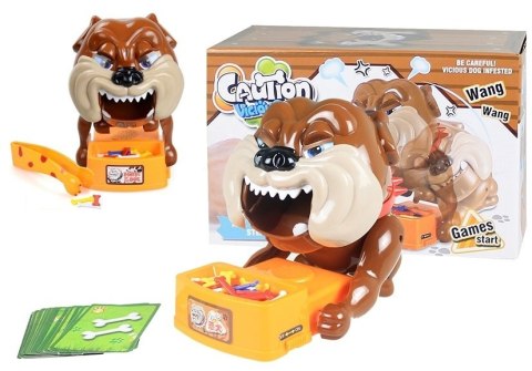 LEAN Toys Gra Zręcznościowa Zły Pies Na Baterie Buldog Brązowy LEAN Toys Gra Zręcznościowa Zły Pies Na Baterie Buldog Brązowy