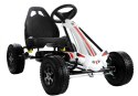 LEAN CARS Gokart Biało-Czarny Monster Na Pedały Pompowane Koła
