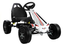 LEAN CARS Gokart Biało-Czarny Monster Na Pedały Pompowane Koła