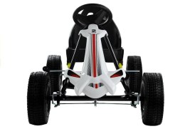 LEAN CARS Gokart Biało-Czarny Monster Na Pedały Pompowane Koła