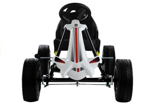 LEAN CARS Gokart Biało-Czarny Monster Na Pedały Pompowane Koła LEAN CARS Gokart Biało-Czarny Monster Na Pedały Pompowane Koła