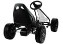 LEAN CARS Gokart Biało-Czarny Monster Na Pedały Pompowane Koła