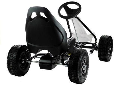 LEAN CARS Gokart Biało-Czarny Monster Na Pedały Pompowane Koła LEAN CARS Gokart Biało-Czarny Monster Na Pedały Pompowane Koła