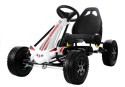 LEAN CARS Gokart Biało-Czarny Monster Na Pedały Pompowane Koła
