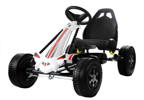 LEAN CARS Gokart Biało-Czarny Monster Na Pedały Pompowane Koła LEAN CARS Gokart Biało-Czarny Monster Na Pedały Pompowane Koła