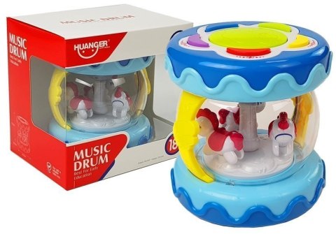 LEAN Toys Kolorowy bębenek z Karuzelką Odgłosy Zwierząt