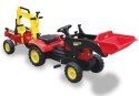LEAN CARS Traktor z Przyczepą i Łyżką na Pedały Benson Czerwony