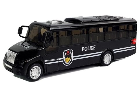 LEAN Toys Autobus Policja Czarny z Napędem Frykcyjnym Na Baterie Dźwięk LEAN Toys Autobus Policja Czarny z Napędem Frykcyjnym Na Baterie Dźwięk