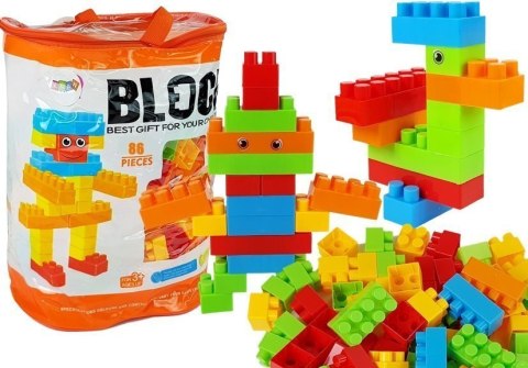 LEAN Toys Klocki Konstrukcyjne w worku 86 elementów LEAN Toys Klocki Konstrukcyjne w worku 86 elementów