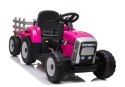 LEAN CARS Traktor na Akumulator z Przyczepą XMX611 Różowy