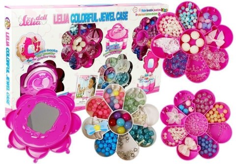 LEAN Toys Zestaw Koralików do Biżuterii DIY Składane Pudełko z Lusterkiem