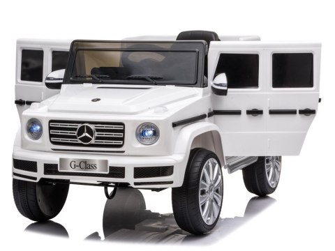 LEAN CARS Samochód na akumulator Mercedes G500 biały LEAN CARS Samochód na akumulator Mercedes G500 biały