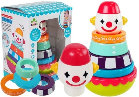 LEAN Toys Edukacyjna Piramidka Wańka Wstańka Klaun Wzory Kolory Dźwięk LEAN Toys Edukacyjna Piramidka Wańka Wstańka Klaun Wzory Kolory Dźwięk