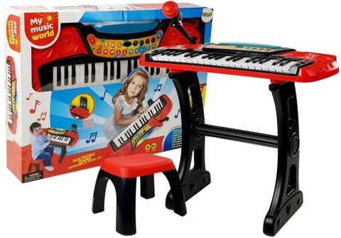 LEAN Toys Keyboard ze Statywem Krzesełkiem 37 Klawiszy Czerwony LEAN Toys Keyboard ze Statywem Krzesełkiem 37 Klawiszy Czerwony